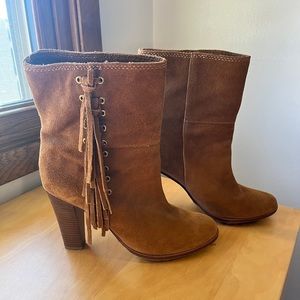 COACH Suede Tassel Boots